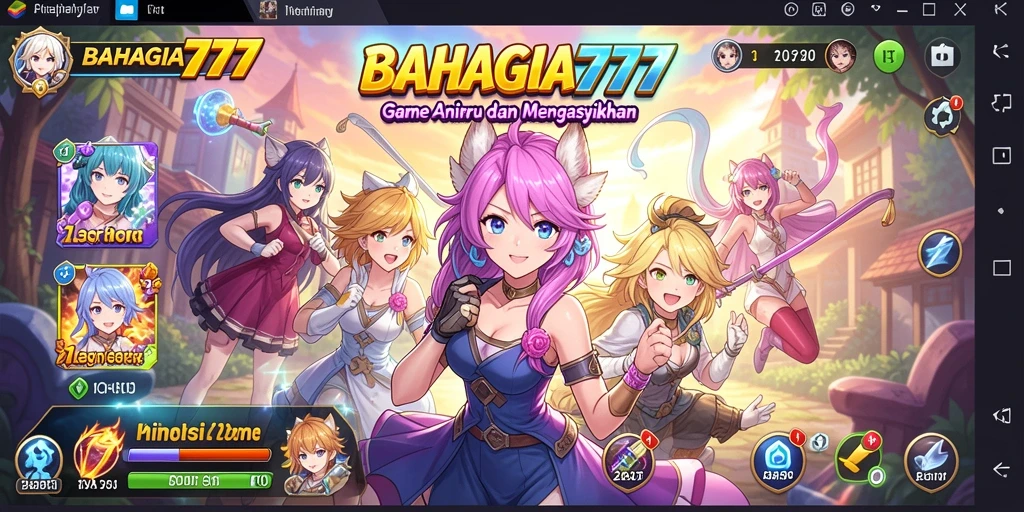 Screenshot gameplay BAHAGIA777 menampilkan karakter anime dalam aksi.