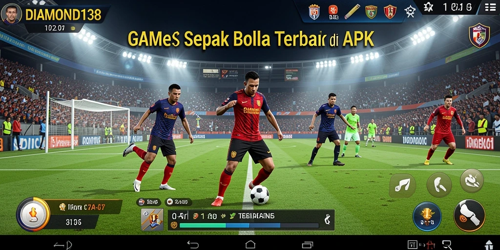 Tangkapan layar dari gameplay DIAMOND138 dengan aksi sepak bola yang seru.