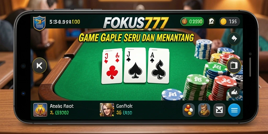 Gameplay seru FOKUS777 dengan pemain lain dalam Gaple.