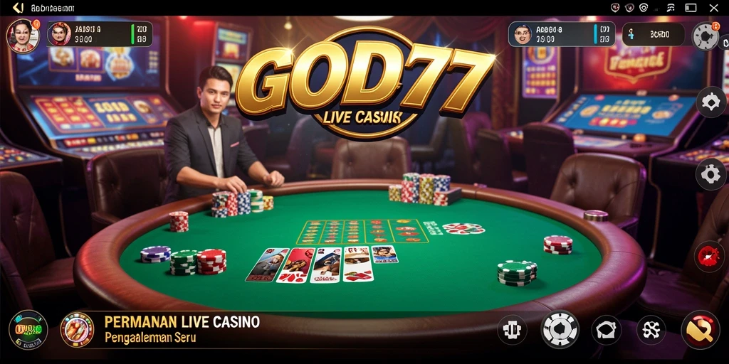 Tampilan gameplay langsung yang mengesankan dan interaktif dari GOD77.
