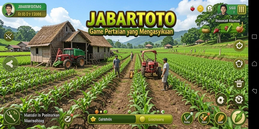 Tampilan gameplay JABARTOTO dengan aktivitas pertanian yang seru.
