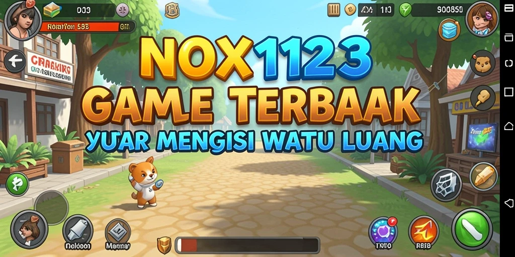 Gameplay menarik NOX123 dengan karakter unik dan grafik cerah.