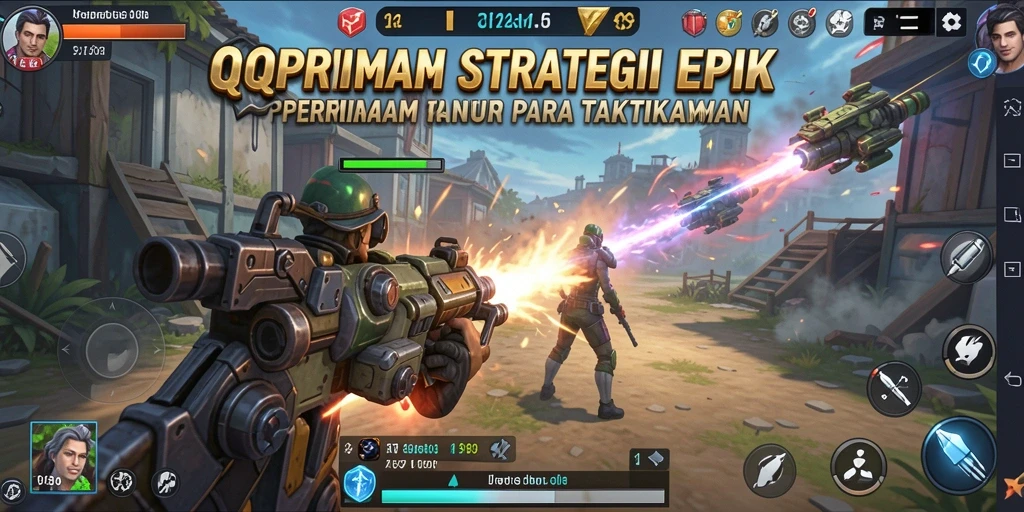 Screenshot menampilkan pertempuran strategis yang intens di QQRP.